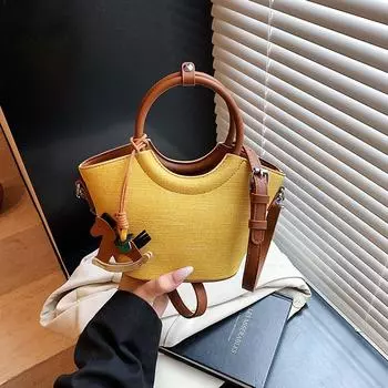 Premium bag women s new fashion trendy shoulder bag simple work commuter bucket bag