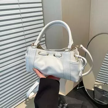 Premium bag women s new niche oblique span bag fashionable versatile handbag pillow bag белый