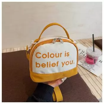 Premium bag women s summer new fashion messenger cloth bag portable bowling bag жёлтый