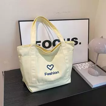 Premium canvas bag bag women s bag 2024 new versatile foreign style shoulder bag fashionable large capacity commuter tote bag чёрный