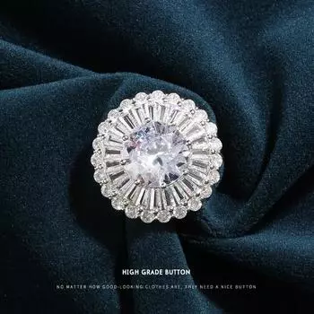 Премиум Циркон Пуговица Кристалл Алмаз Пальто Модное Украшение Изысканные Пуговицы Стразы Алмаз Высокого Класса Пуговицы Одежды 12.5Mm weighs 2.08g zircon button