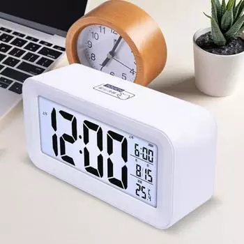 Премиум дата дисплей ABS мини гигрометр ЖК-будильник с датчиком температуры и влажности для дома белый