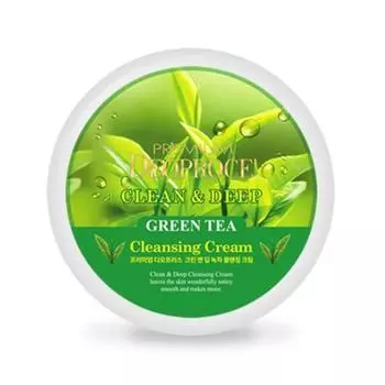 Premium Deoproce Clean and Deep Green Tea Cleansing Cream 300g - Очищающий крем с глубоким зеленым чаем