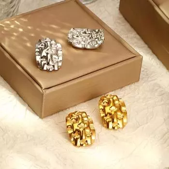 Премиум-дизайн 18-каратного золота ремешок из нержавеющей стали серьги женские модные универсальные серьги аксессуары