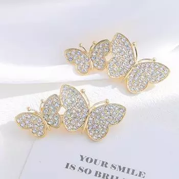 Премиум-дизайн Нишевая бабочка Брошь Модная анти-легкая многофункциональная фиксированная одежда Аксессуары Стразы Пряжка Корсаж