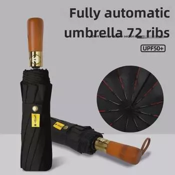 Premium Double-Sized Wind-Resistant Folding Umbrella with UV Protection for Men.