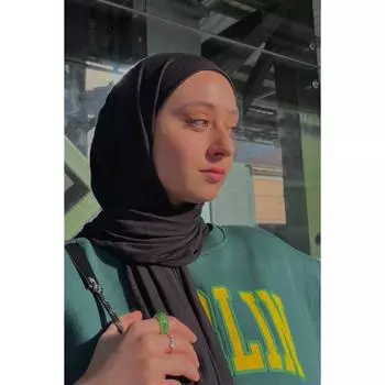 Премиум Джерси Хиджаб Черный