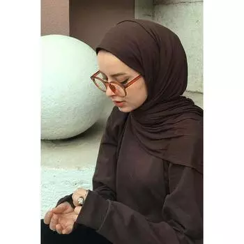 Премиум Джерси Хиджаб Горький Кофе