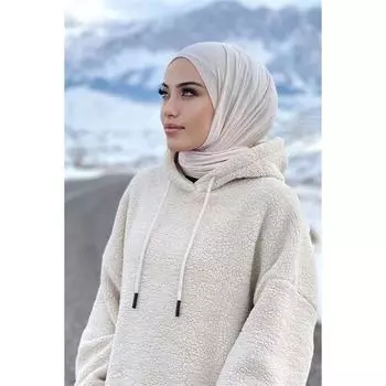 Премиум Джерси Хиджаб Экрю