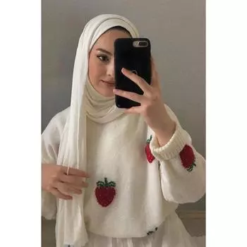 Премиум Джерси Хиджаб Экрю