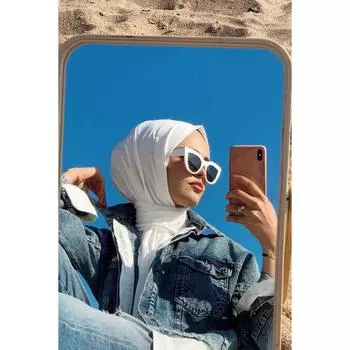 Премиум Джерси Хиджаб Экрю