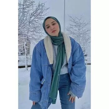 Премиум Джерси Хиджаб Морской Синий