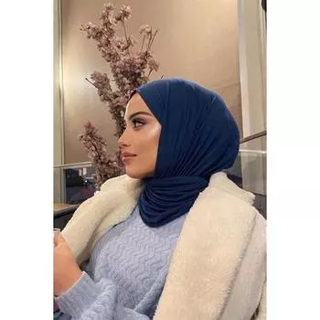 Премиум Джерси Хиджаб Темно-Синий