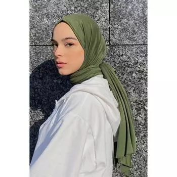 Премиум джерси хиджаб зеленый