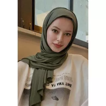 Премиум джерси хиджаб зеленый