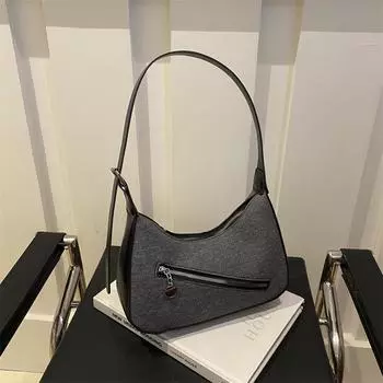 Premium French bag women s 2025 new simple and versatile denim shoulder armpit bag небесно-голубой