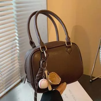 Premium Handbag Bag Women S Fashion Texture Shoulder Bag Foreign Style Messenger Small Square Bag no pendant коричневый