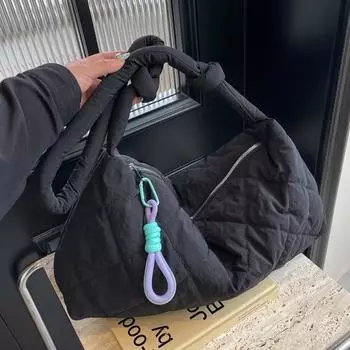 Премиум Холщовая Большая Вместительная Сумка Из Пуха Хлопка Повседневная Универсальная Женская Сумка-мессенджер на Одно Плечо 45*8*26 хаки