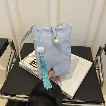 Премиум иностранный стиль маленькая ароматная мини-сумка для мобильного телефона 2024 летняя новая сумка-мессенджер с цепочкой сумка-ведро белый