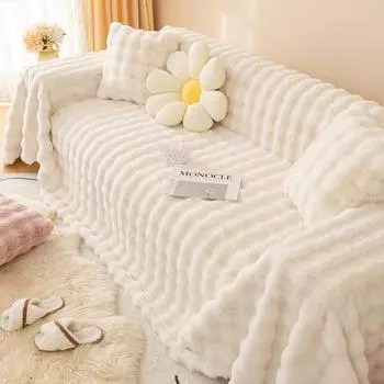 Премиум искусственный кролик плюшевый диван полотенце плед универсальный 1/2/3/4 местный толстый супер мягкий диван чехол теплый чехол для кресла 1 шт. 180x130