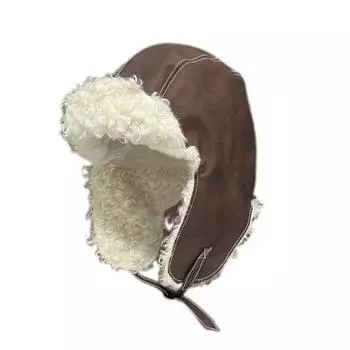 Премиум кожа бархат утолщенные мужские и женские термошапки детская осень и зима 2025 новая универсальная защитная шапка Lei Feng M56-58cm серый