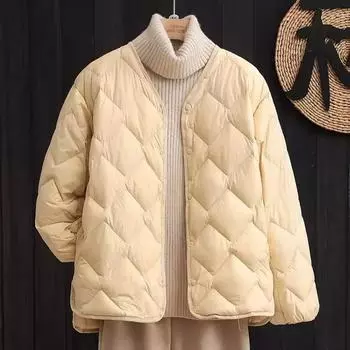 Премиум легкий пуховик повседневная куртка женская одежда 2024 осень и зима новый бриллиантовый легкий пуховик M розовый