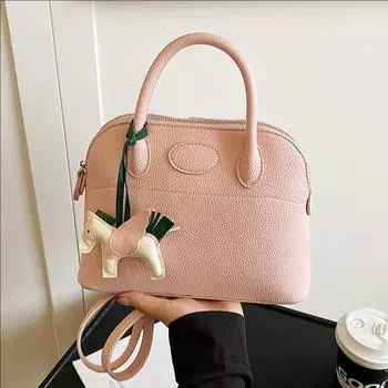 Premium Light Luxury Handbag Bag Women S Simple Niche Backpack Foreign Style Versatile Shell Bag розовый