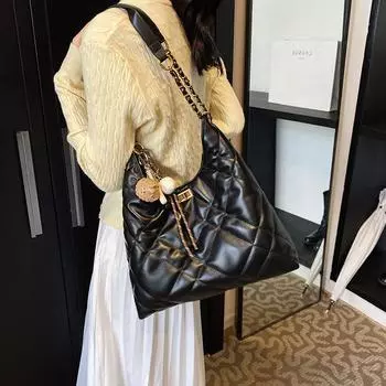 Премиум маленькая ароматная сумка с ромбической цепочкой для женщин 2024 года, новая сумка-тоут большой емкости через плечо