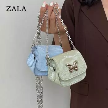 Премиум маленькая сумка женская летняя новая мини помада косая сумка популярная бабочка цепочка сумка через плечо серый