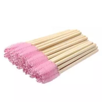 Premium Mecoupe 100 Pack Eyelash Mascara Wand одноразовая экологичная бамбуковая ручка кисточка для макияжа набор инструментов для наращивания ресниц розовый, розовый, 1 шт.