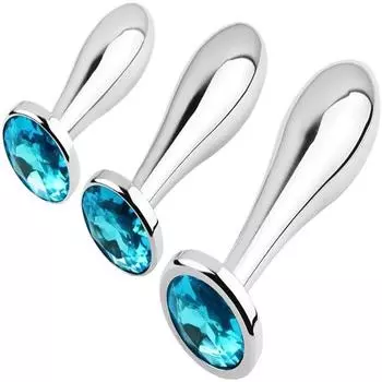 Премиум Металл Серебряный Анальная Пробка Тренажер Набор Анальная Расширяющаяся Игрушка Для Взрослых Мужчин Женщин 3pcs