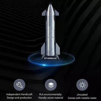 Премиум-модель звездолета Space X Модель звездолета Космический корабль Украшение стола Коллекционная модель Игрушки Детские подарки серебряный