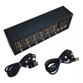 Премиальный модульный USB-концентратор с голосовым управлением, независимым переключением, OLED-дисплеем и настраиваемой подсветкой разноцветный