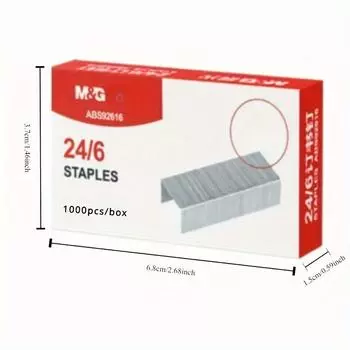 Премиум Нет. 12 скоб стандартного размера 24/6 — идеально подходят для использования в офисе и дома 1 Box