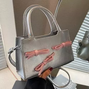 Премиальная сумка-мешок Niche Bow, модная сумка через плечо, женская иностранная универсальная портативная сумка-мессенджер розовый