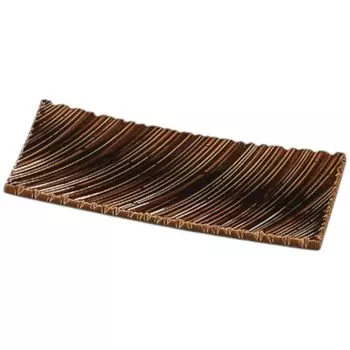 Premium Nigiri Sushi 31cm Shinogi Wave Carved Plate with Ame Made in Japan J-Kitchens Plate, Glaze, Shatter-Resistant,
