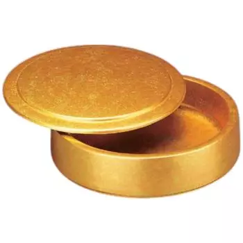 Premium Nigiri Sushi Gold Made in Japan J-kitchens Plate, Round, 7.5 inches, Two-Color Leaf,