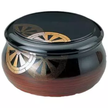 Premium Nigiri Sushi Jukan Chirashi Genjiguruma Made in Japan J-kitchens Plate, (Oya) (Black Interior),