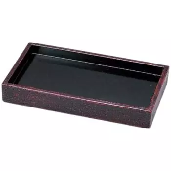Premium Nigiri Sushi Long Rectangular Serving Basket with Shibori Made in Japan J-Kitchens Plate, 7.7-inch Lacquer, Shatter-Resistant,