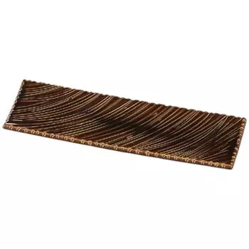 Premium Nigiri Sushi Shinogi Wave Carved Plate with Ame Made in Japan J-Kitchens Plate, 34cm, Glaze, Shatter-Resistant,