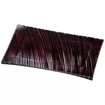 Premium Nigiri Sushi Shinogi Wave Carved Plate with Akebono Made in Japan J-Kitchens Plate, 33cm, Lacquer, Shatter-Resistant,