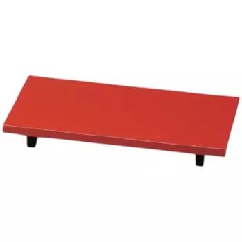 Premium Nigiri Sushi with Vermilion Made in Japan J-Kitchens Plate, Left-Sided, Single-Serve, Stand, (Black Back), Shatter-Resistant,