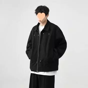 Премиум пальто с лацканами повседневная куртка новая американская свободная мужская верхняя одежда M