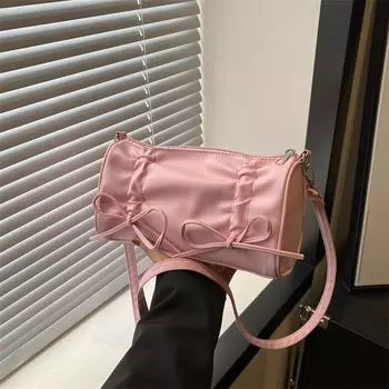 Премиум плиссированная простая вместительная сумка подмышкой женская летняя модная сумка для отдыха на одно плечо косая женская сумка розовый