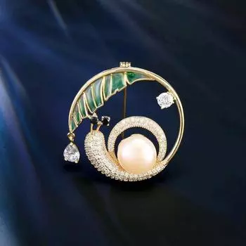 Премиум пресноводная жемчужина брошь женская одежда индивидуальный дизайн улитка булавка шелковый шарф пряжка кардиган костюм аксессуары фиолетовый