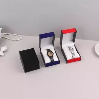 Премиум PU / бархатный ящик для хранения часов, одинарный ящик для часов на День святого Валентина, мужской и женский подарок, унисекс, держатель для дисплея наручных часов, дорожный чёрный