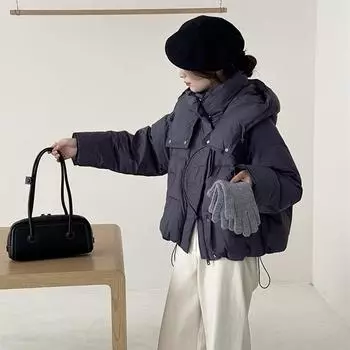 Премиум пуховик женский 2024 зимняя мода с капюшоном новый китайский ретро вышивка утолщенная пряжка куртка хлеб прилив S