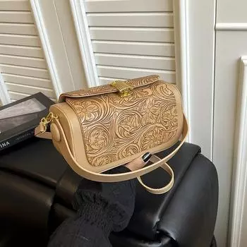 Premium retro box bag women s new niche fashion handbag single shoulder crossbody small square bag хаки