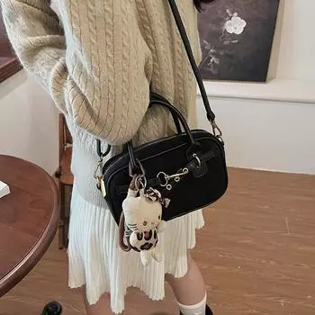 Премиальная ретро сумка для боулинга женская 2024 осень и зима новая универсальная матовая сумка повседневная сумка через плечо