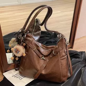 Премиум ретро сумка-рюкзак большой вместимости женская многофункциональная сумка-мессенджер через плечо сумка-тоут no pendant коричневый